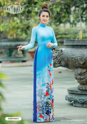 Made-to-measure ao dai by Mark&Vy using high quality, Thai Tuan fabric.