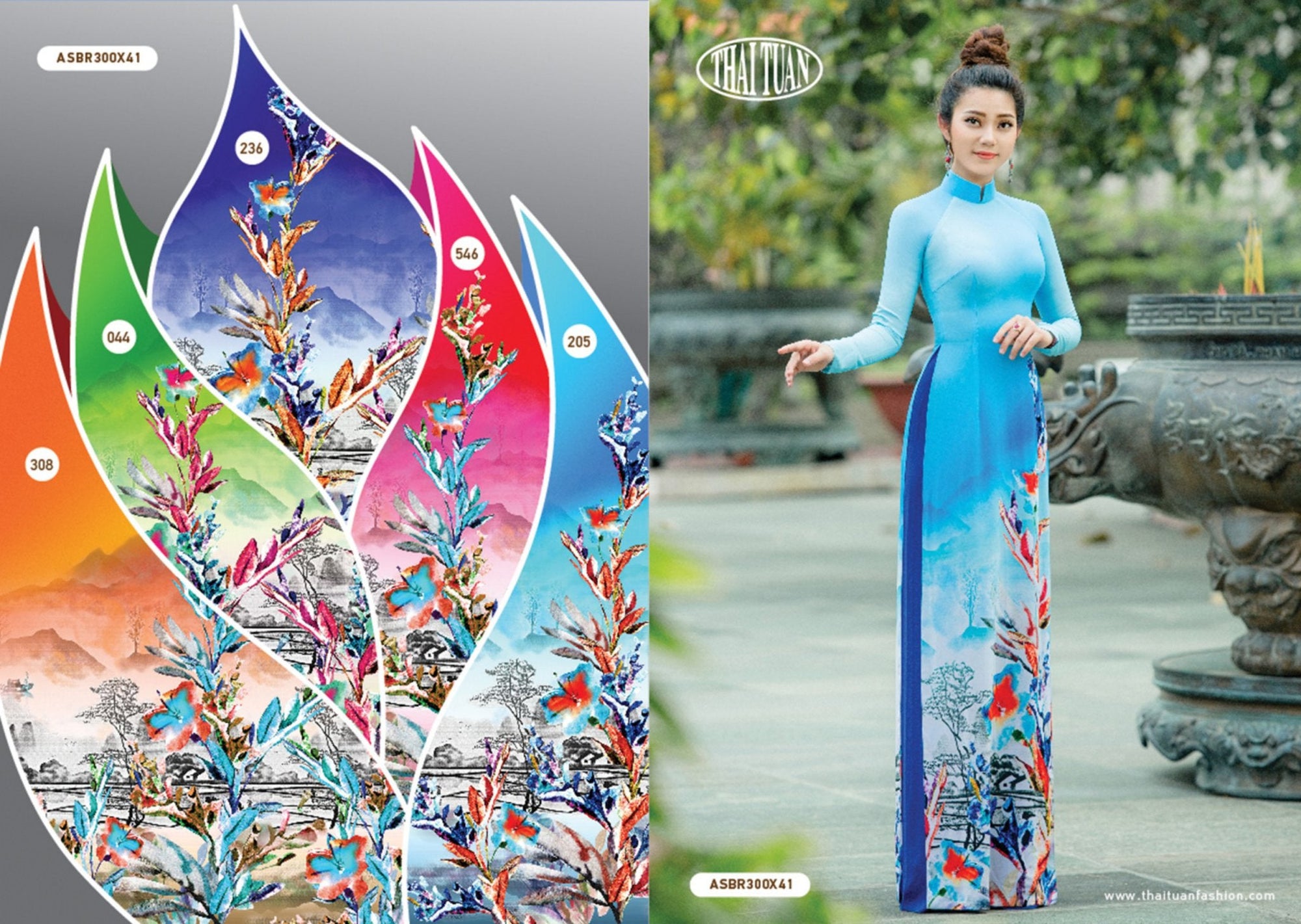 Made-to-measure ao dai by Mark&Vy using high quality, Thai Tuan fabric.