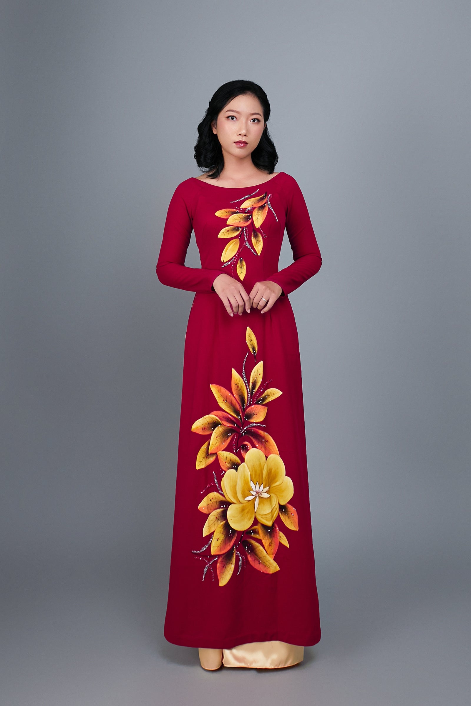 Vietnamese Women Ao Dai Dress with Pants, Custom Size, 3D Imprinted Silk  Fabric, Assorted Colors | Áo Dài Lụa 3D, Đặt May Theo Số Đo