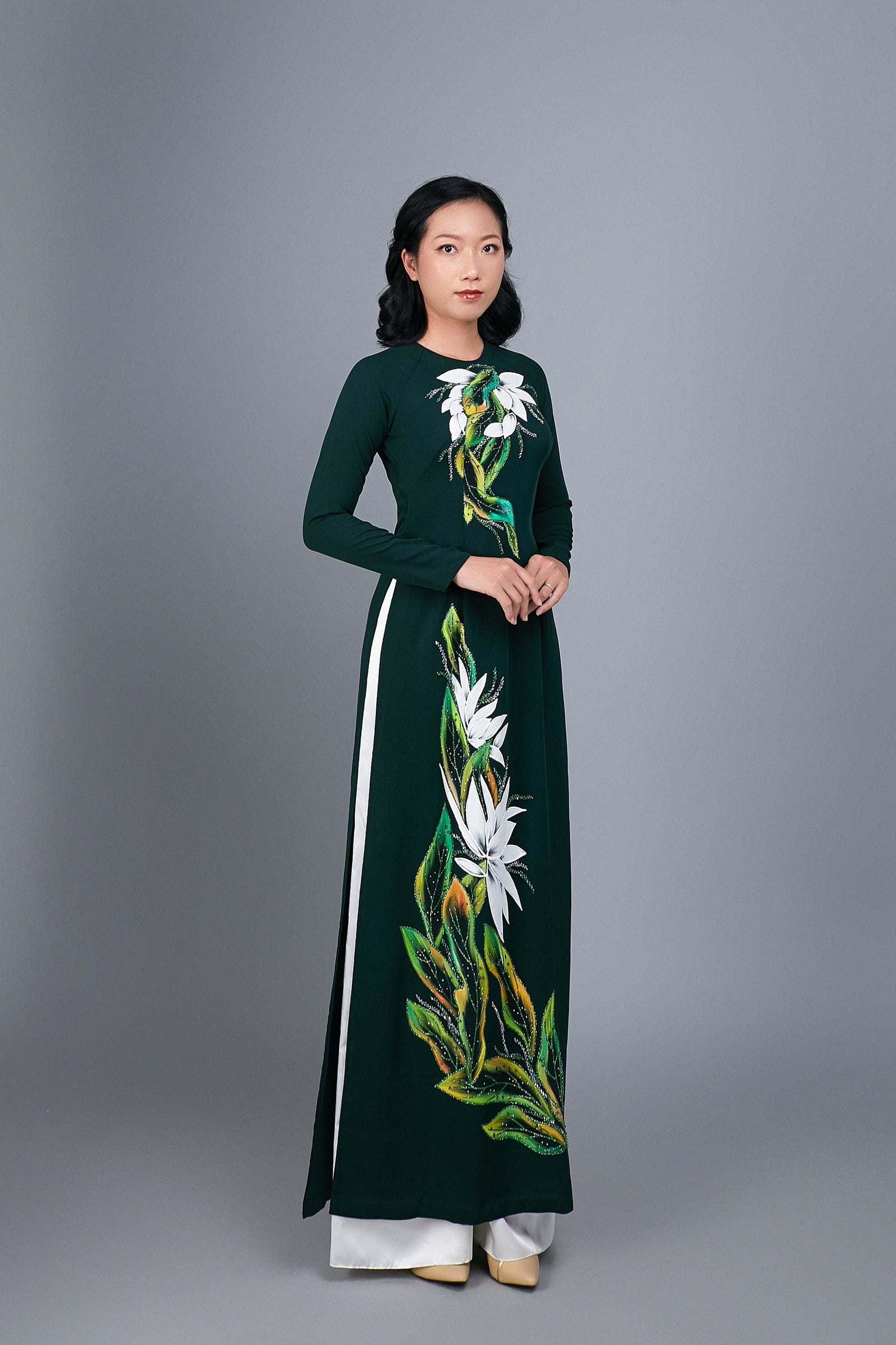  AODAISY Ao Dai Vietnamese Dress for Women, Ao Dai Vietnamese  Dress (XL, Pink) : Handmade Products