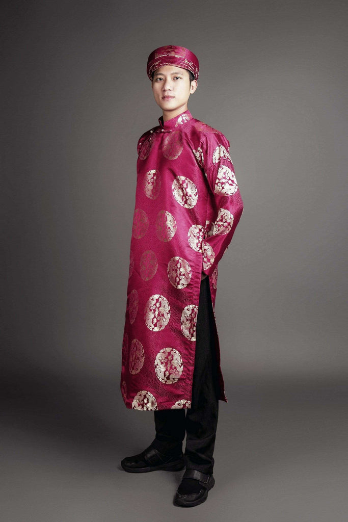 Men's ao dai Vietnamese traditional tunic for wedding, graduation